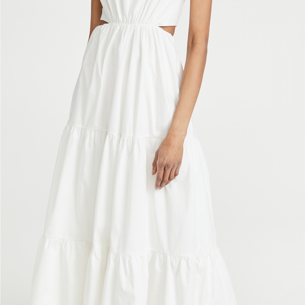 Wayf White Cut Out Tiered Maxi Dress